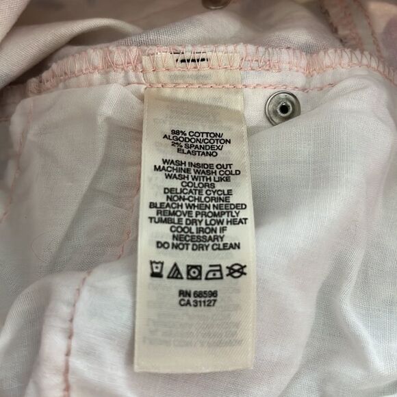 DKNY JEANS Flowers w Abstract Brushstroke Stripes Shades of Pinks Midrise - Picture 11 of 11